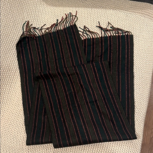 Striped Black and pink women’s 100%cashmere made England Scarf 65 Long - Picture 1 of 4